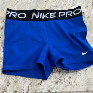 Nike Pro Royal Blue Shorts with Black Waistband